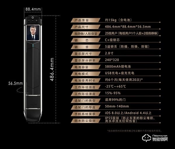 君工智能鎖 指靜脈人臉識(shí)別電子鎖